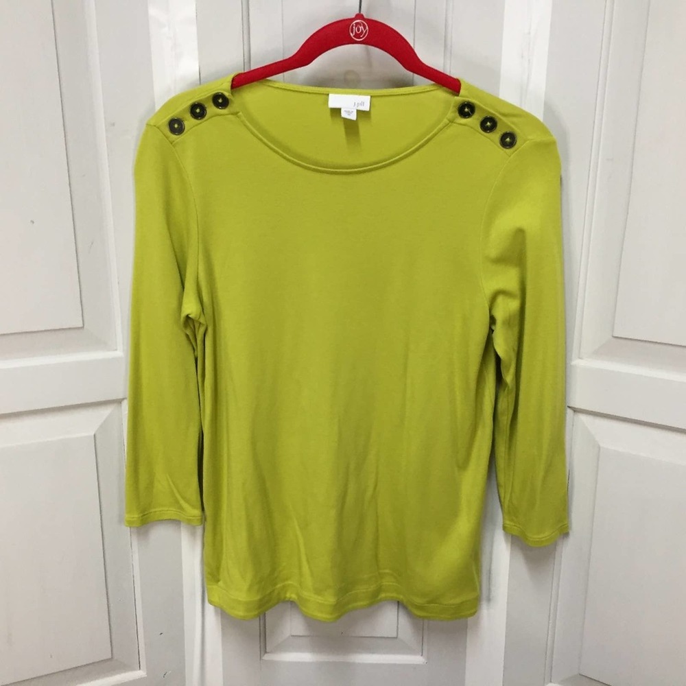 J. Jill Bright Green 3/4 Sleeve Top